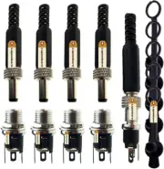 5.5X2.5Mm DC Power Plug Jack Female Panel Mount Connector & DC Male Power