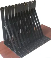 12 Pack L10″ X H 8″ Black Heavy Duty Shelf Brackets Screws Metal Shelf Brackets