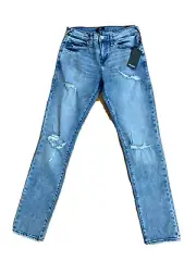 NWT True Religion GENO Renegade Relaxed Slim Distressed Mens 30X34 Blue Jeans