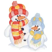 EMBROIDERED QUILT BLOCKS A SET OF 10 - WINTER SNOWMEN QUILT BLOCKS