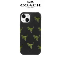 在飛比找Yahoo奇摩購物中心優惠-【COACH】iPhone 15系列 真皮手機殼 小恐龍