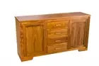 ALDO BLACKWOOD TIMBER BUFFET TABLE SIDEBOARD 2 DOORS 4 DRAWERS NATURAL 160CM