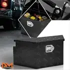 26"x12"x11"Aluminum Over-Hanging Lip Tongue Tool Box Truck Trailer Storage Black