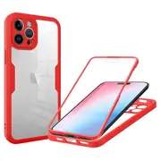 For iPhone 15 Pro Full Body Protective Case Acrylic+TPU Clear Phone Cover with PET Screen Protector