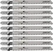 50Pack T101B T-Shank Contractor Jig saw Blades - 4 Inch 10 TPI Jigsaw Blades Set- Made for High Speed Carbon Steel, Clean and Precise Straight Cutting Wood Boards PVC Plastic