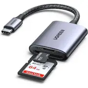 UGREEN USB C SD Card Reader Aluminum Type C Micro SD Card Adapter 2 in 1 Memory Card Camera Adaptor Thunderbolt3 for TF Micro SDXC SDHC MMC RS-MMC Compatible with iPhone 15 Galaxy S24 MacBook Pro iPad