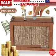 Cash Vault Wooden Savings Box Wooden Cash Saver Money Saving Box With Countdown
