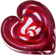 Glass Eye Studio Hand Blown Hearts of Fire Scarlet Glass Paperweight