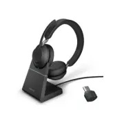 Jabra Evolve2 65 UC Binaural Bluetooth Headset USB-C with Charging Stand