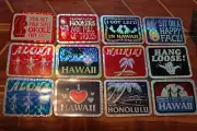Hawaii HANG LOOSE ALOHA - NOS 80's Surfing Tiki 3x4in. Prism STICKER - LOT OF 12