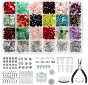 1150Pcs Crystal Jewellery Making Kit, 18 Colors Chip Gemstone Beads, with Irregu