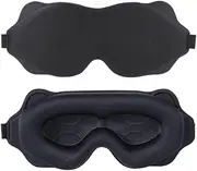 TRADERPLUS Sleep Mask for Men & Women, 3D Contoured Eye Mask for Sleeping with Adjustable Strap Night Sleep Blindfold (Black)