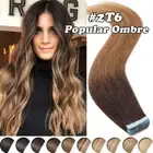 Premium Tape In Hair Extensions Seamless Invisible/Skin Weft Remy Human Hair 18"