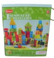 Onshine Municipal Transportation Blocks Wooden Shape Sorter Storage Box 100 Pc.