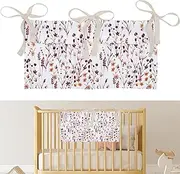 Winmany Baby Crib Organizer Cot Caddy Bed Storage Bag 2 Pockets Bedside Hanging Diaper Nursery Organizer for Diapers Toys Clothing (Flower)