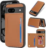 [iCoverCase] Compatible with Google Pixel 8a Case with Card Holder, Wallet Phone Case for Women Men [RFID Blocking] PU Leather Protective Wallet Case for Pixel 8a (Light Brown)