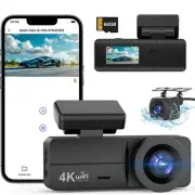 4K Dash Cam Front and Rear WiFi Dash Cam with 64GB Card 4K+1080P Dash Camera ...