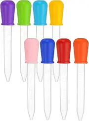 uxcell 8 Pack Liquid Pipettes Droppers, 5ml Silicone Liquid Dropper for Water Milk Candy Kitchen Gelatin Oil Crafts(8 Colors)