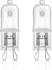BrightArk G9 40W Capsules Halogen Light Bulbs, Dimmable 300 Temperature Heat Resistant, AC220-240V for Oven and Microwave Oven Cooker Bulb Applications, Warm White 2700K, Pack of 2