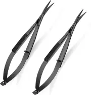 2-Piece 4.7 Inch Embroidery Scissors - Spring Action, Curved Tip Eyebrow & Craft