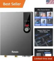 Sleek 18kW Electric Water Heater - Instant Endless Hot Water with Safe Features