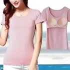 Women's Tops With Built In Bra Yoga Autumn Casual Crew-Neck Plus Size
