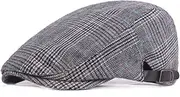 [RICHTOER] Men's Fashion Newsboy Hats Golf Peaked Cap Cotton Plaid Flat Driving