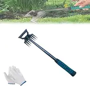 Upgraded Weed Puller Tool,Weed Puller Tool with Long Handle,Weeding Artifact Uprooting Weeding Tool,Durable Manganese Steel Hand Weeder Pulling Tool for Yard and Garden (8 Teeth)