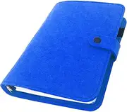 A6/ A5 6-Holes Felt Cover Round Ring View Binder File Folder for Loose Leaf Sheet Protectors/Notebook Refill/DIY Scrapbooking/Binder Cover Protector (A5 Combo, Dark Blue 23)