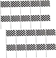 Abaodam 25pcs Checkered Flag Car Flags for Small Race Car Birthday Decorations Durable Party Supplies for Theme Parties Outdoor Events
