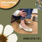 [超漂亮產品] ENDORPHIN OFFICIALS 帶鈕扣方頭芭蕾平底鞋 4P