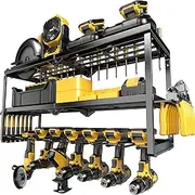 [BDZBREN] Power Tool Storage Rack for Tool Storage Rack Storage、rganization Garage Heavy Duty Metal Tools Metal Rack Heavy Duty Tool Rack, Screwdriver Nailboard Shed Workshop Tools (3 layers&7 slots)