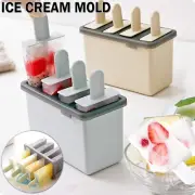 4 Cells Ice Block Moulds Ice Cream Mold Icy Jelly Pop Popsicle Maker Mould Tray