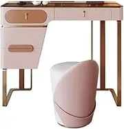 Dressing table,Dressing table desk for bedroom dressing table transparent visible table top made of tempered glass feet made of stainless steel dressing table with 4 drawers dimmable illumin