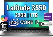 [Oemgenuine] Dell Latitude 3550 Business Laptop FHD 15.6”, Intel 10 Core i7-1355U, 32GB DDR5, 1TB NVMe, WiFi 6 + BT, RJ-45, Backlit, HD Webcam, W11P