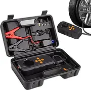 Car Air Pump, LED Display Jump Starter Battery Pack, Portable Car Charger, Multiple Charging Ports, Enhanced Safety Features, 19.3x8.5x6.2CM for All Vehicles Motorcycles Bikes