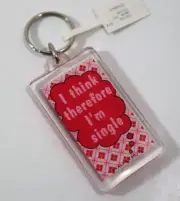 EEBOT I think therefore I"m single KEYCHAIN KEYRING key novelty Claire's