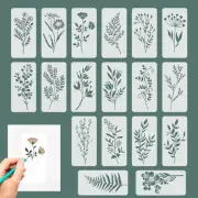 18 Pieces Reusable Stencils, Nature Flower Stencils for Fabric Painting, Draw...