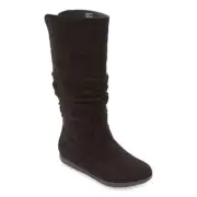 Women's St John's Bay Kellman Flat Heel Slouch Boots - Black - 8 - NWT -