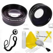 HD WIDE ANGLE LENS + TELE ZOOM LENS + CLEANING KIT FOR NIKON D3400 D3500 D5600