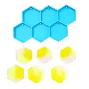 Glossy Resin Mold Hexagon Shape Pendant Epoxy Molds Geometry Pendant Mold