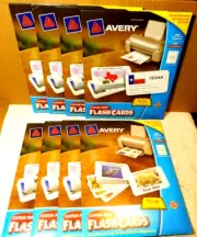Avery Dennison~Custom Print Flashcards Use Avery Template 4780 Eight Full Pkgs.