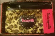 NEW BETSEY JOHNSON Be Mine Hearts Cheetah Leopard Mini Crossbody Purse Bag Pouch