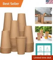 100 Count Compostable Unbleached Kraft Paper Cups - Perfect for Coffee Lovers
