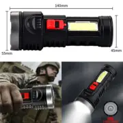 Super Bright LED Torch Flashlight Four Lighting Modes USB Rechargeable + Battery