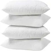[4PCE] Home Master PVC Pillow Protector, Waterproof and Hypoallergenic Pillow Cover for Protection Against Spills and Allergens