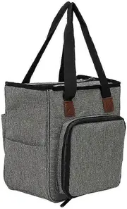 Knitting Bag Oxford Canvas Anti-dust Storage Bag For Yarn And Needles Gray Storage, Home Storage