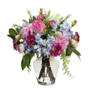 Glamorous Fusion Hydrangea, Peony & Wisteria Mixed Artificial Fake Plant Decora
