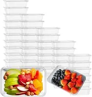 650ml Plastic Meal Prep Container with Lids Clear Lunch Containers Stackable Food Storage Container Box Spill proof for salad snack Microwave Dishwasher Freezer Safe(100 Pcs)