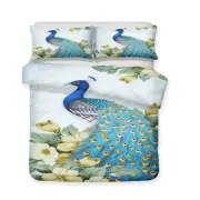 Peacock Feathers Swan Mandarin Duck Bedding Duvet Quilt Cover Set Holiday Gift